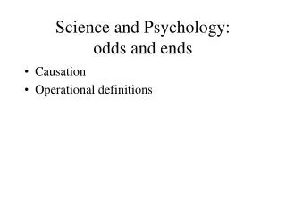 Science and Psychology: odds and ends