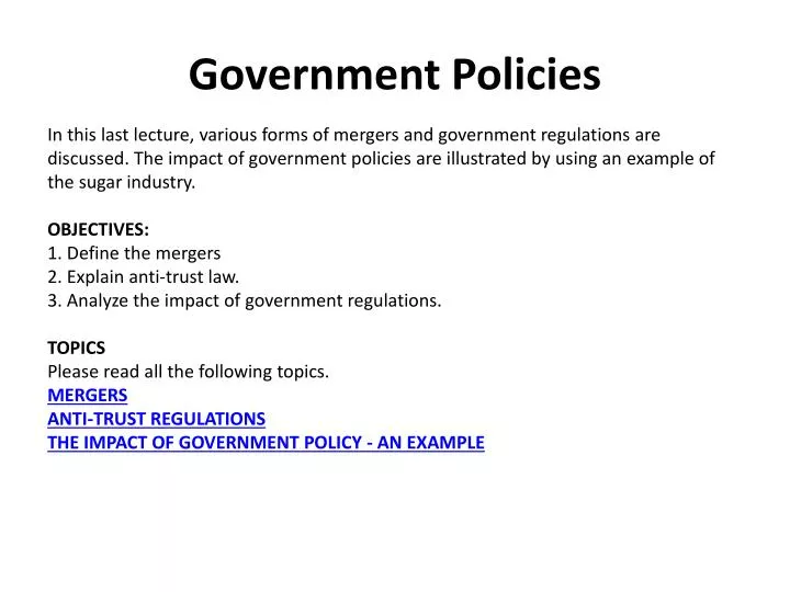 government policies