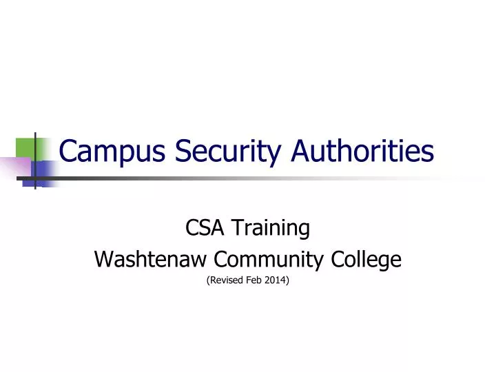 campus security authorities