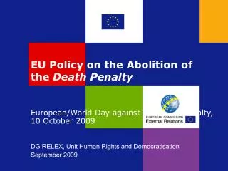 EU Policy on the Abolition of the Death Penalty