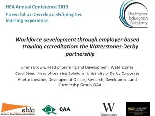 Workforce development through employer-based training accreditation: the Waterstones-Derby partnership