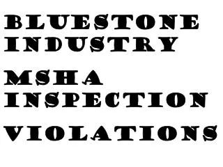 Bluestone Industry MSHA Inspection Violations