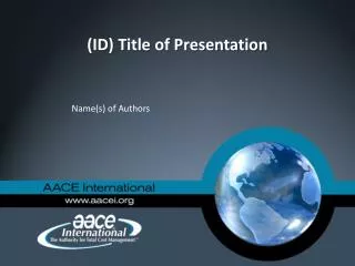 (ID) Title of Presentation