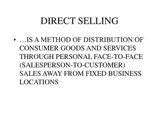 DIRECT SELLING