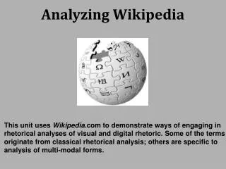 Analyzing Wikipedia