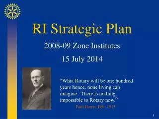 RI Strategic Plan 2008-09 Zone Institutes 15 July 2014