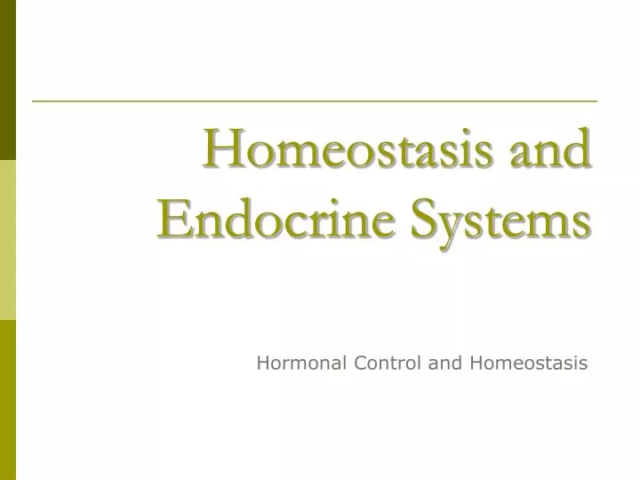 homeostasis and endocrine systems