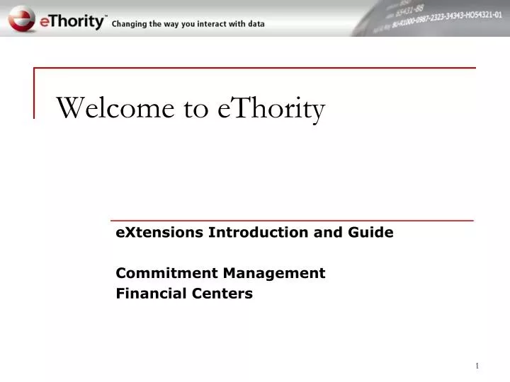 welcome to ethority
