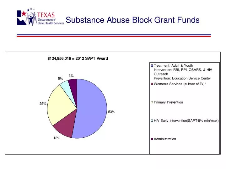 substance abuse block grant funds