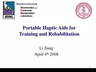 Portable Haptic Aids for Training and Rehabilitation