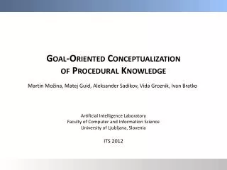 Goal-Oriented Conceptualization of Procedural Knowledge