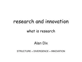 research and innovation what is research