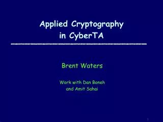 Applied Cryptography in CyberTA