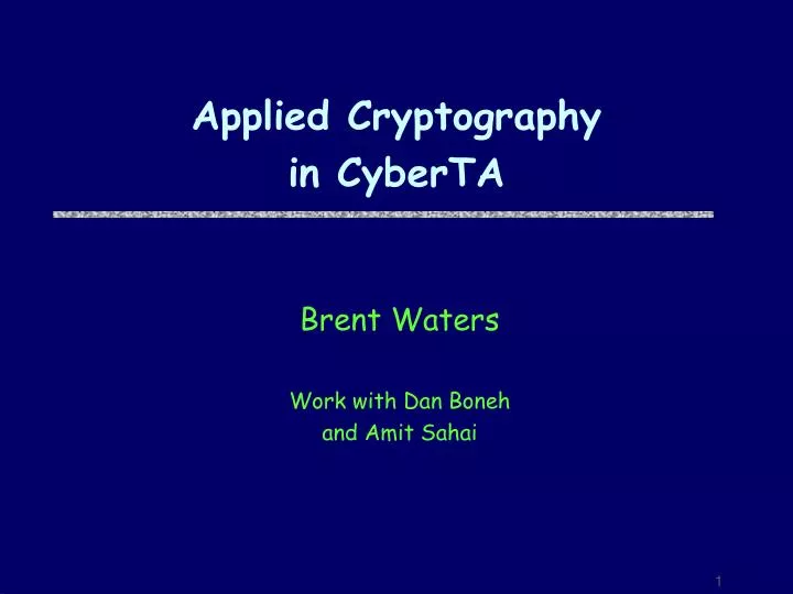 applied cryptography in cyberta