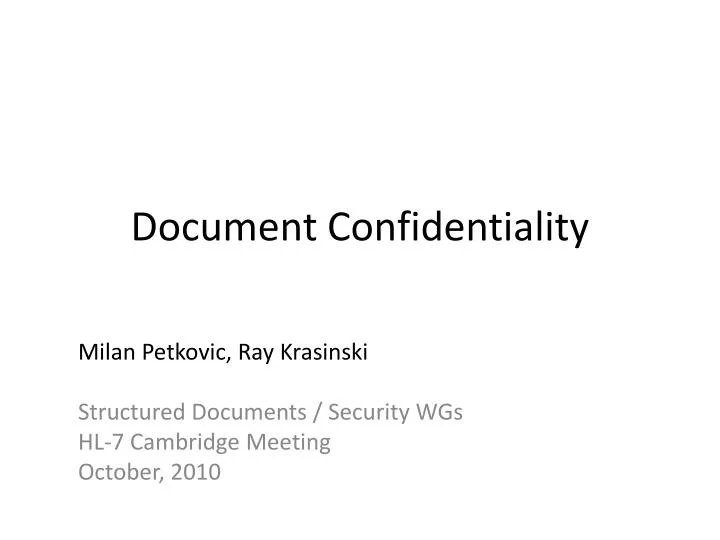 document confidentiality