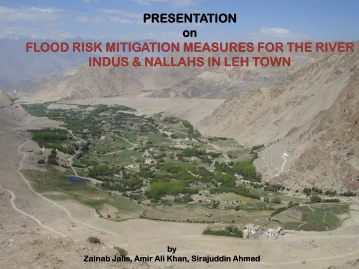 presentation on flood risk mitigation measures for the river indus nallahs in leh town