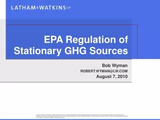 EPA Regulation of Stationary GHG Sources