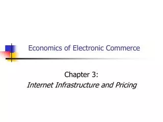 Economics of Electronic Commerce