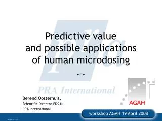 Predictive value and possible applications of human microdosing