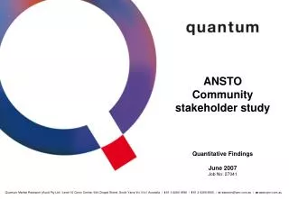 ANSTO Community stakeholder study