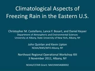 Climatological Aspects of Freezing Rain in the Eastern U.S.