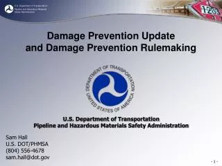 Damage Prevention Update and Damage Prevention Rulemaking