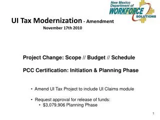 UI Tax Modernization - Amendment November 17th 2010