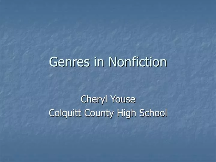 genres in nonfiction