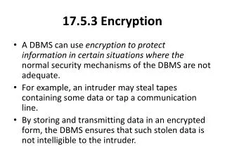 17.5.3 Encryption
