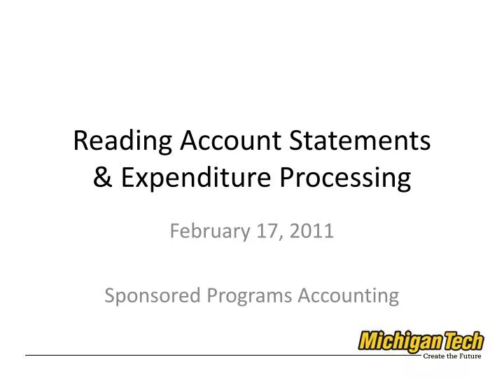 reading account statements expenditure processing