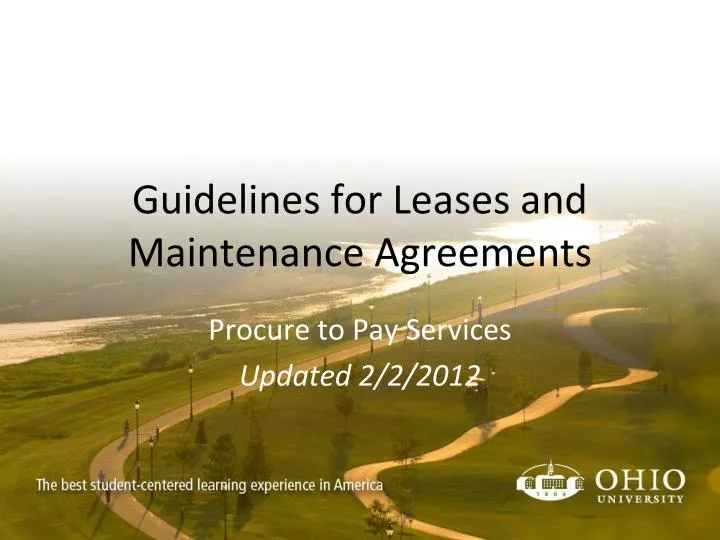 guidelines for leases and maintenance agreements