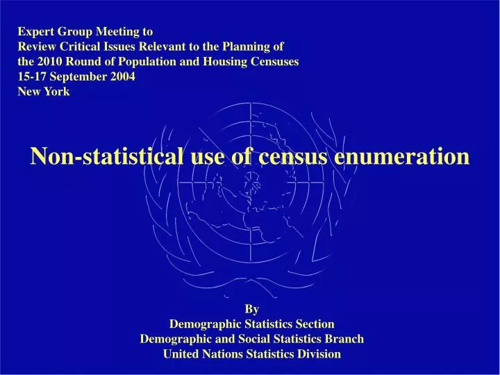 non statistical use of census enumeration