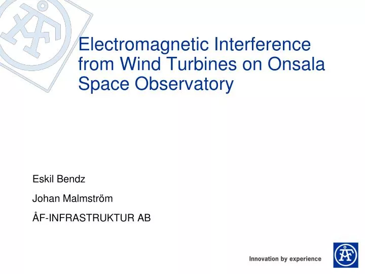 electromagnetic interference from wind turbines on onsala space observatory