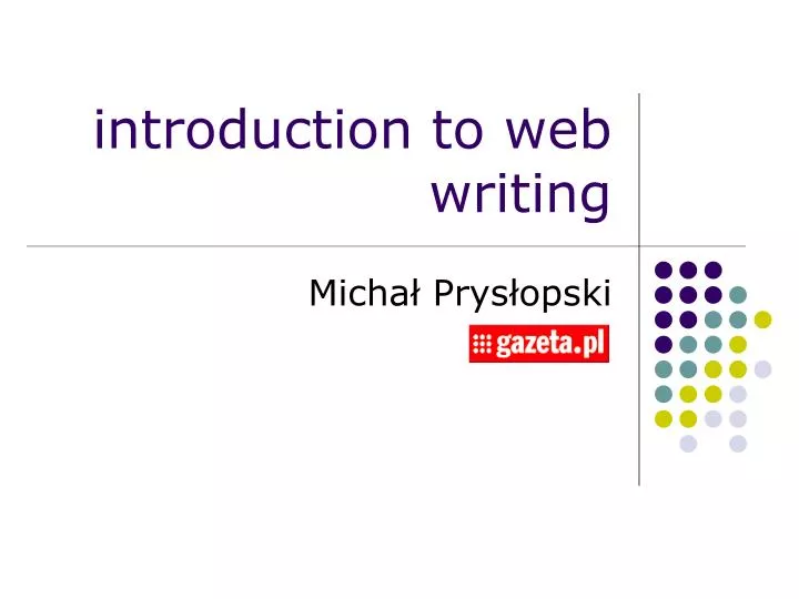introduction to web writing