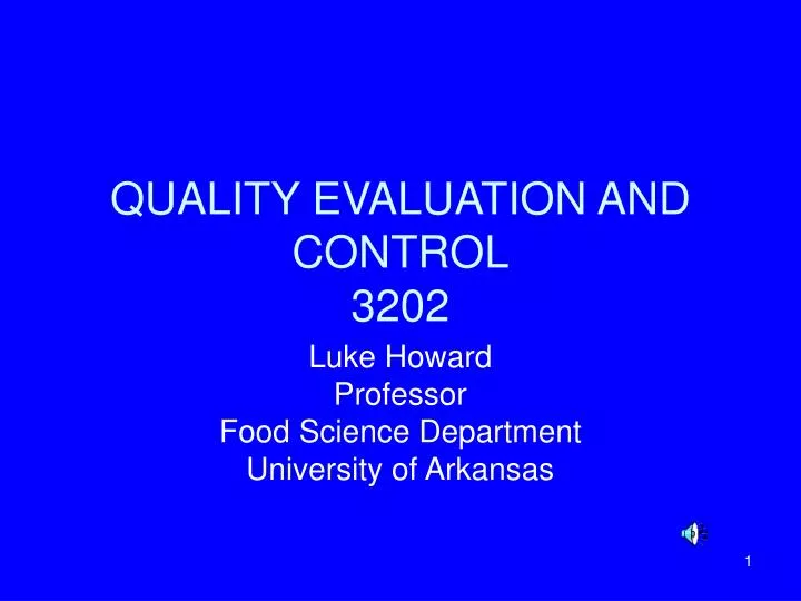 quality evaluation and control 3202