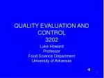 QUALITY EVALUATION AND CONTROL 3202 - slide 1