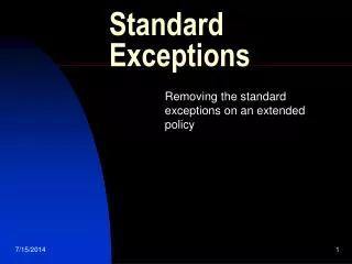 Standard Exceptions