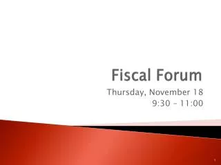 Fiscal Forum