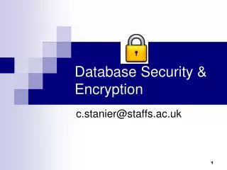 Database Security &amp; Encryption