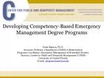 Developing Competency-Based Emergency Management Degree Programs - slide 1
