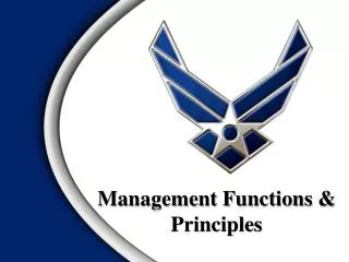 Management Functions &amp; Principles