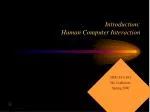 Introduction: Human Computer Interaction - slide 1