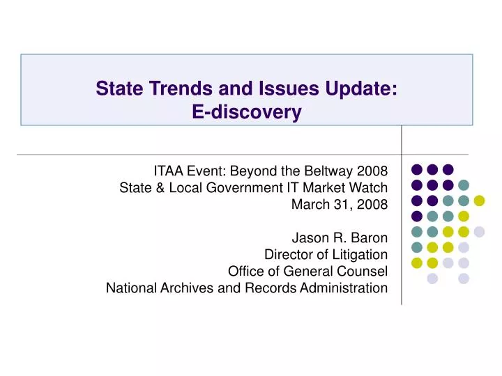 state trends and issues update e discovery