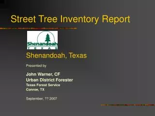 Street Tree Inventory Report