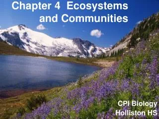 Chapter 4 Ecosystems and Communities
