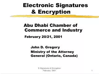 Electronic Signatures &amp; Encryption