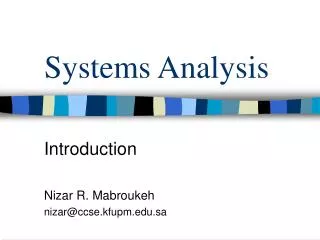 Systems Analysis