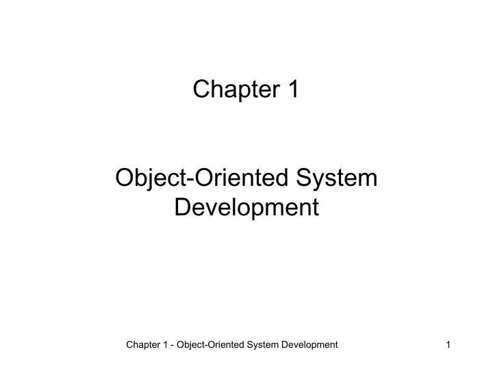 chapter 1 object oriented system development
