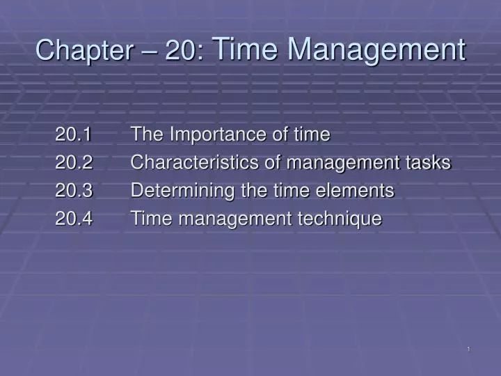 chapter 20 time management