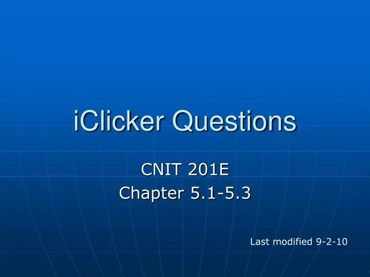 iclicker questions